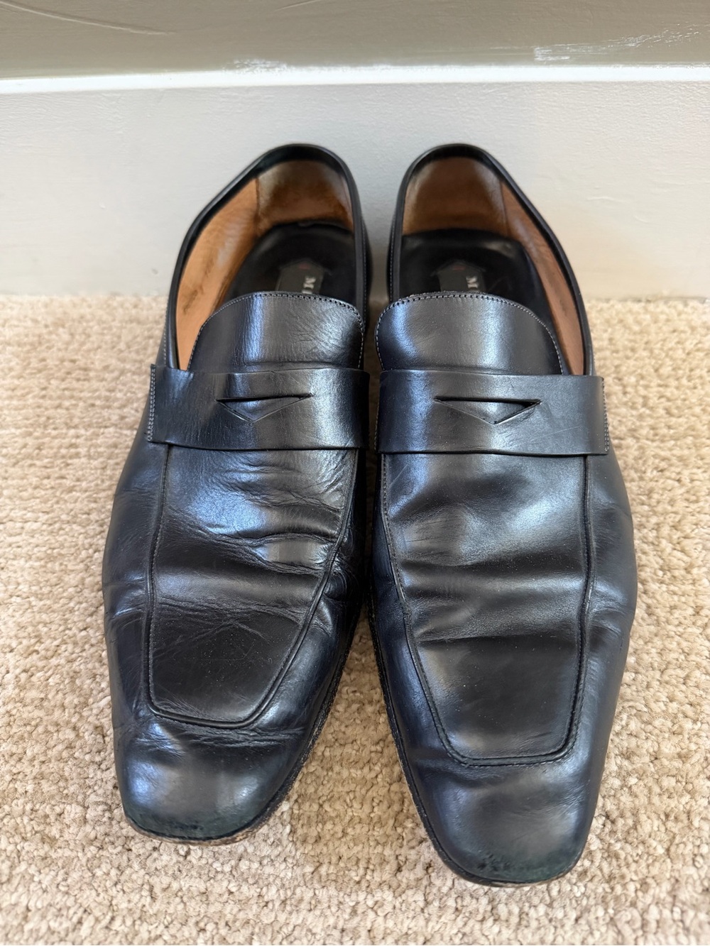 Mezlan Fresco Black Leather Penny Loafers Men’s Size 10.5 Made in Spain